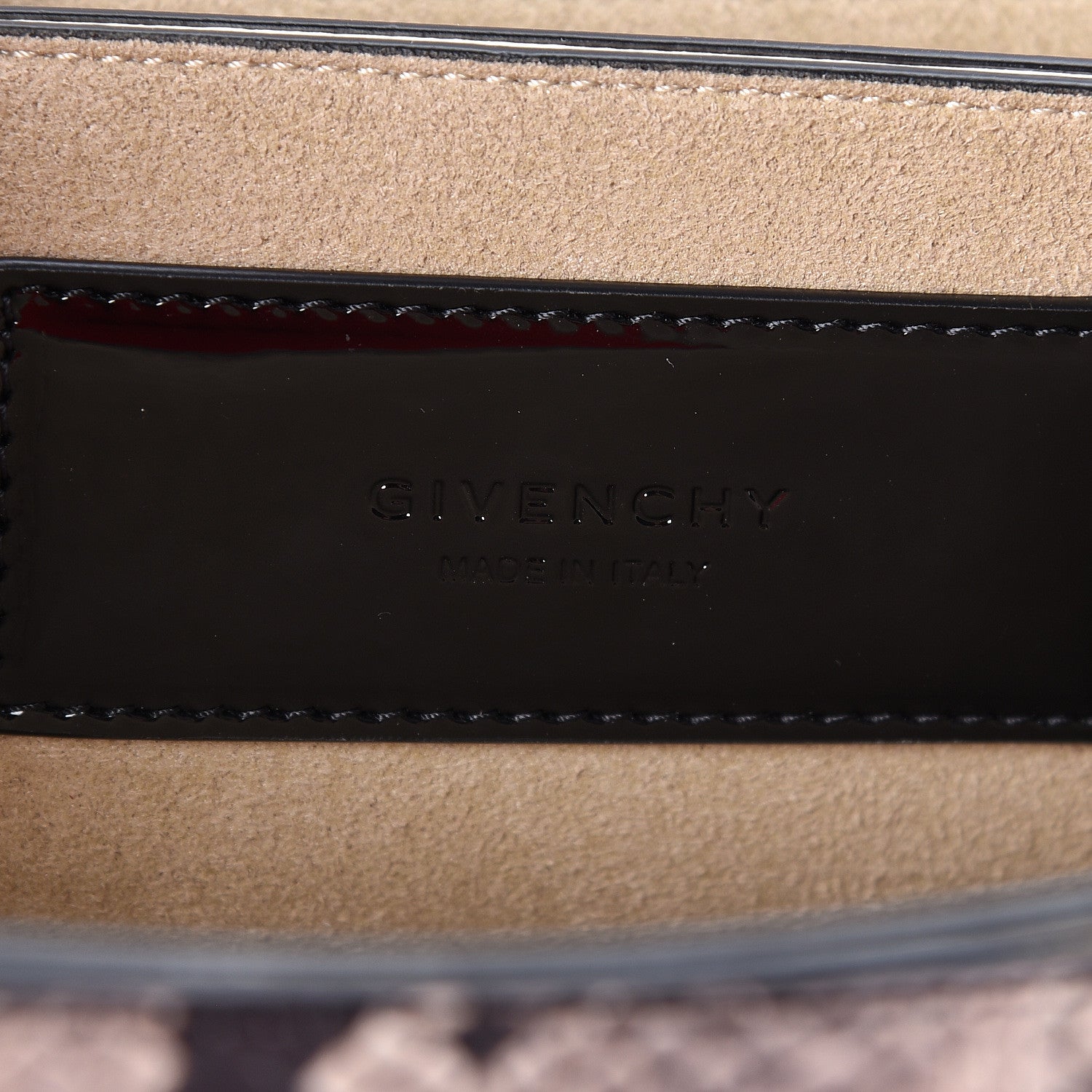 Givenchy Patent Calfskin Python Embossed Small GV3 Shoulder Bag Black White 6 of 9