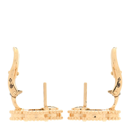 Van Cleef & Arpels 18K Yellow Gold Malachite Vintage Alhambra Earrings 3 of 6
