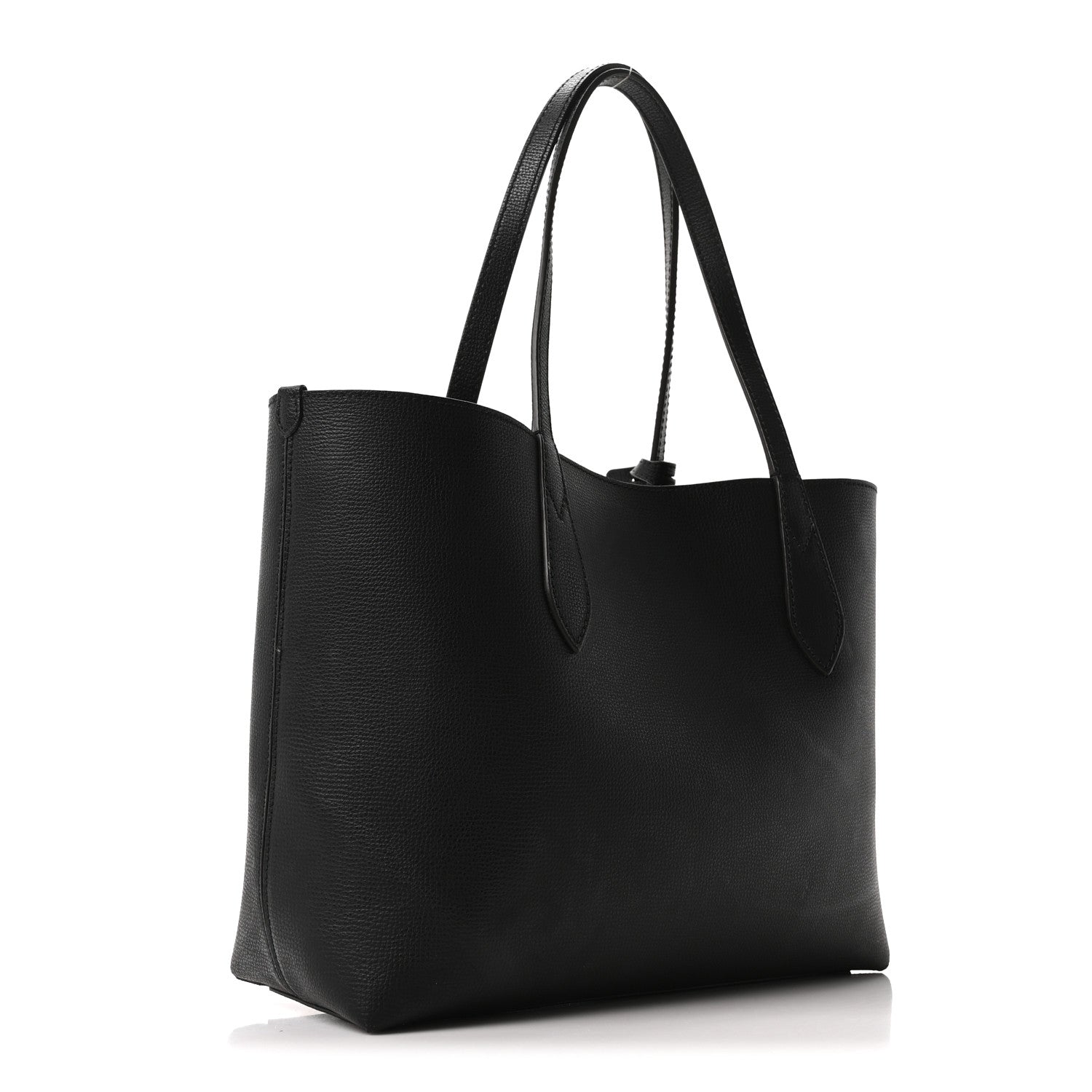 Burberry Grainy Calfskin Haymarket Check Small Reversible Tote Black 11 of 15