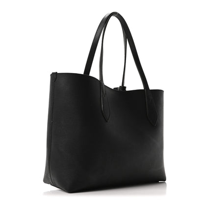 Burberry Grainy Calfskin Haymarket Check Small Reversible Tote Black 11 of 15
