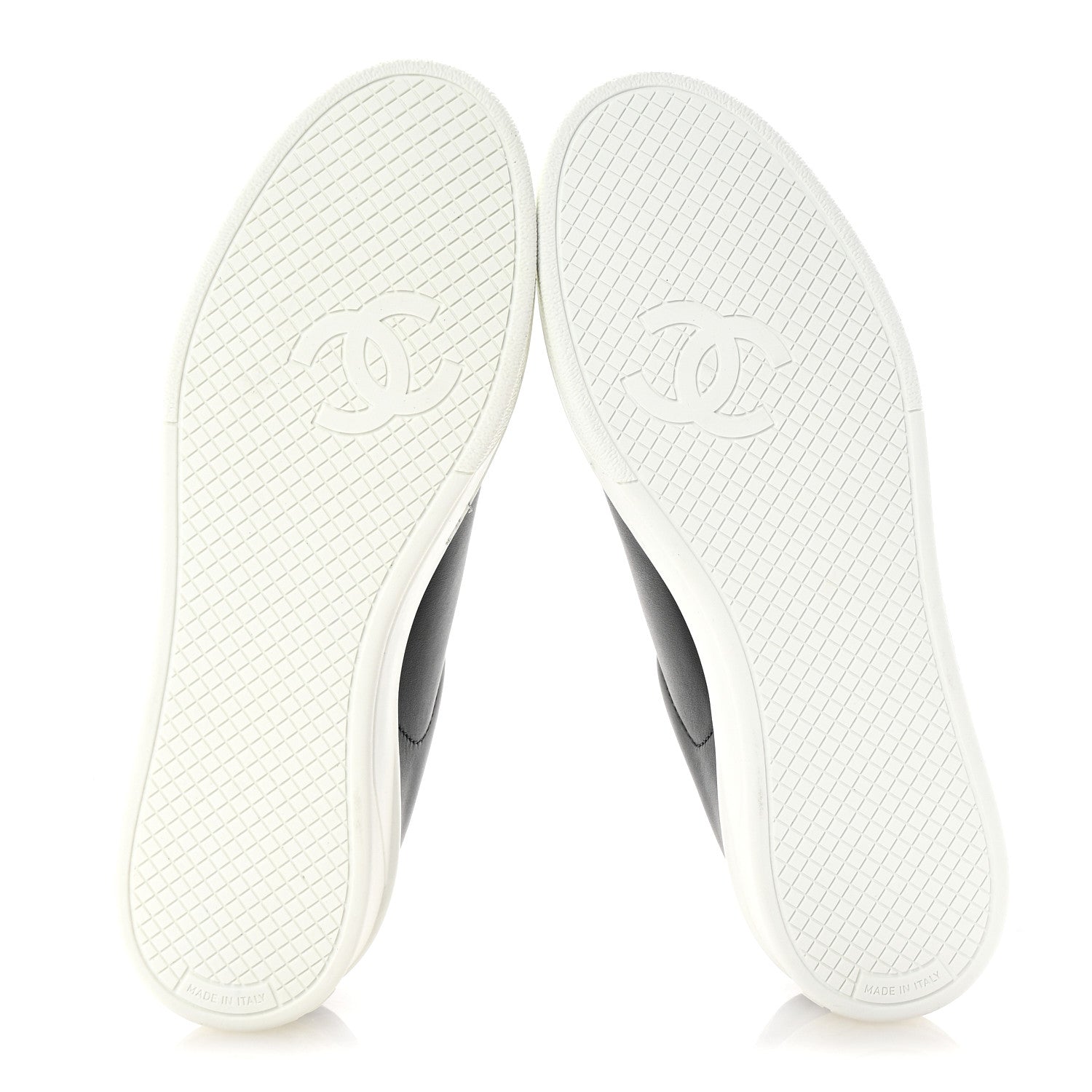 Chanel Calfskin CC Uniform Womens Sneakers 37.5 Black 6 of 9