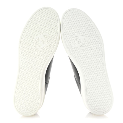 Chanel Calfskin CC Uniform Womens Sneakers 37.5 Black 6 of 9