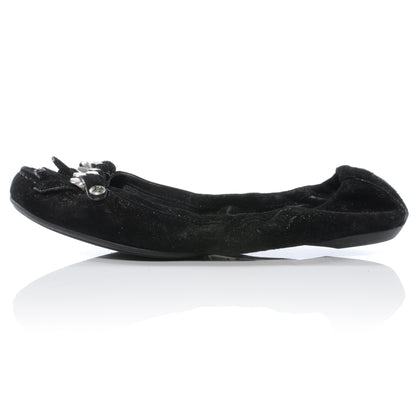 Louis Vuitton Suede Shimmer Whisper Flats 38 Black 1 of 8
