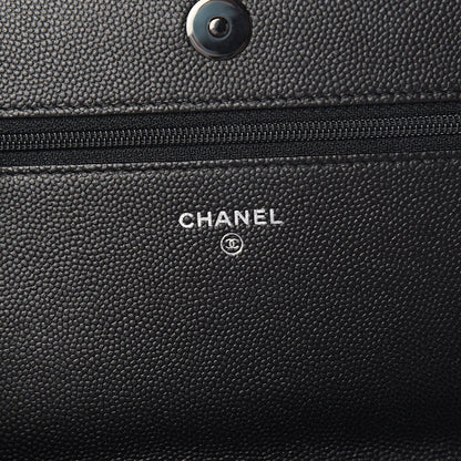 Chanel Caviar Quilted Boy Wallet On Chain WOC So Black 6 of 12