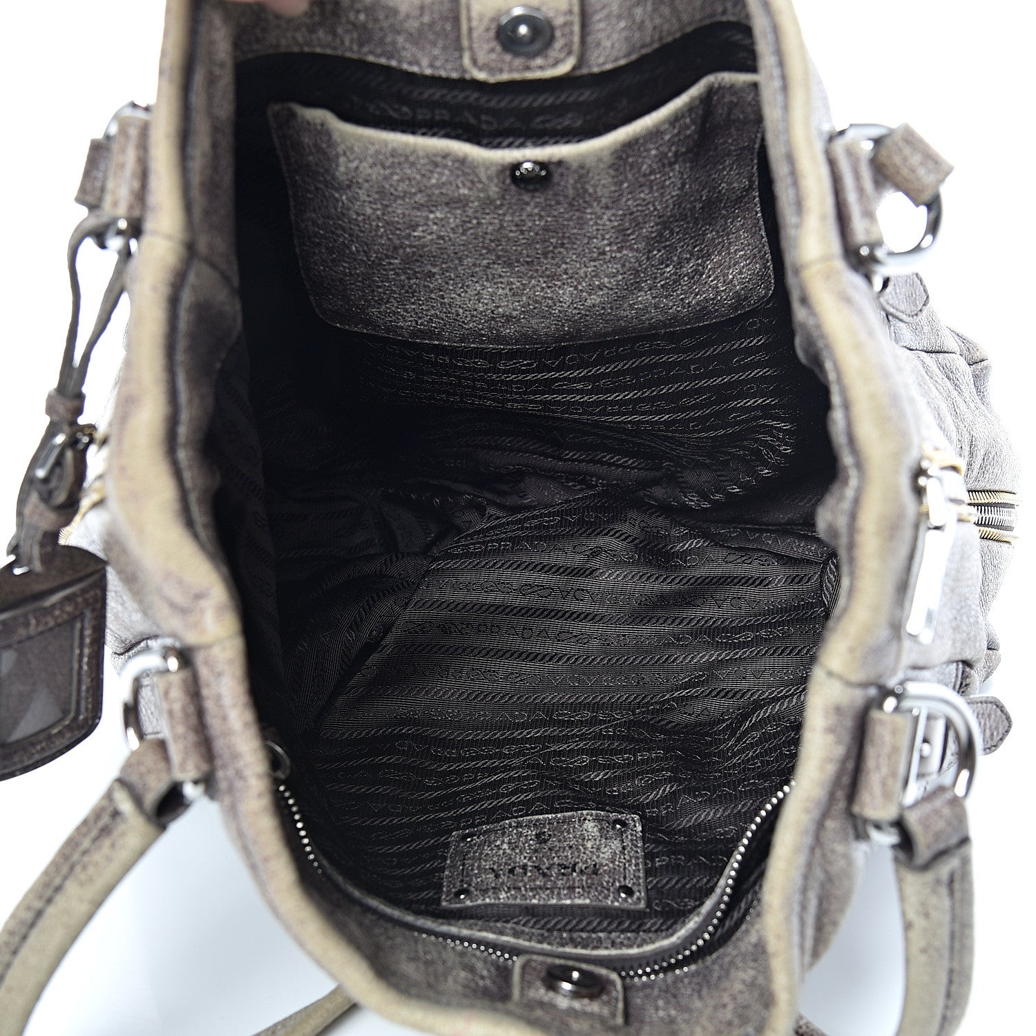 Prada Cervo Zippers Hobo Brown 4 of 18