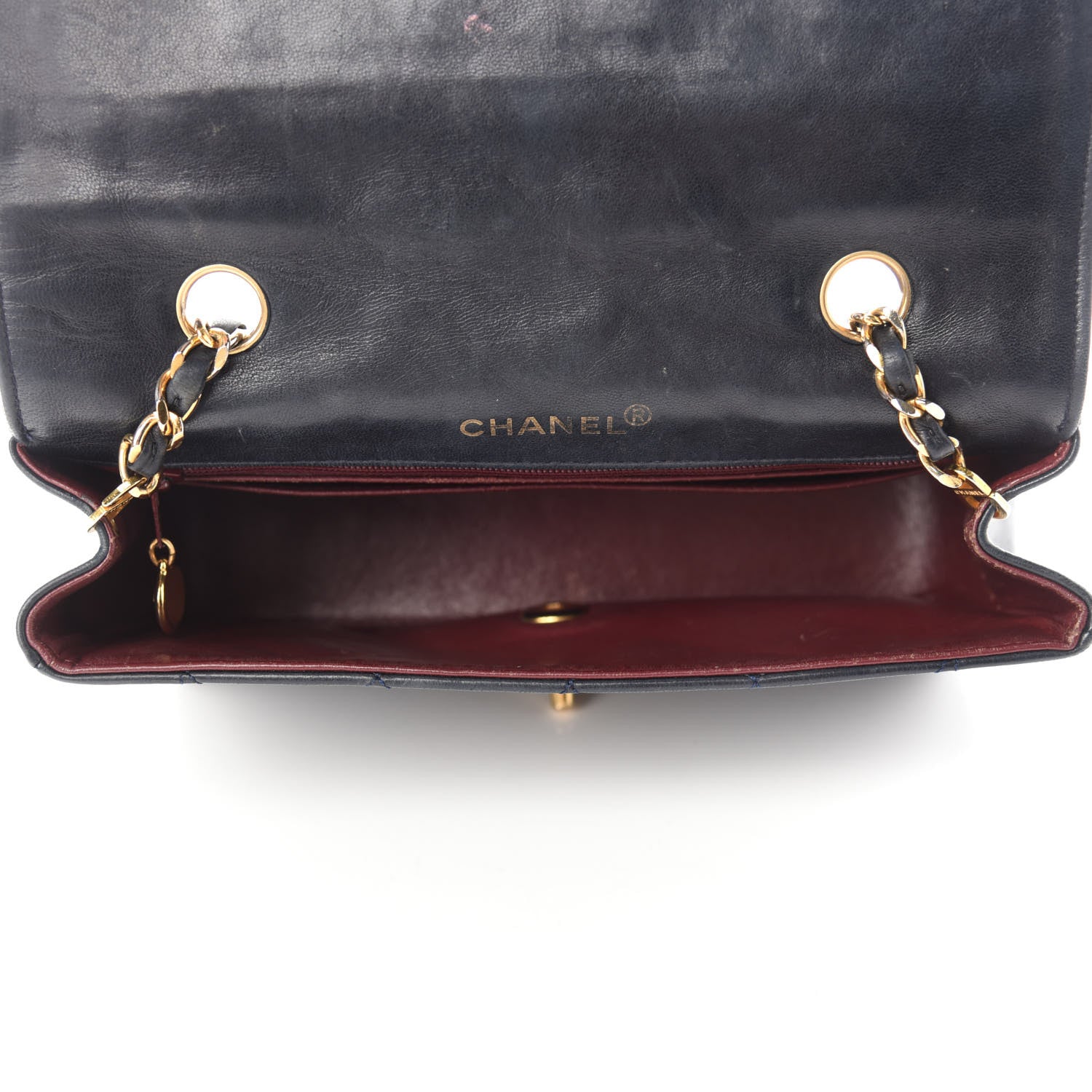 Chanel Lambskin Quilted Small Single Flap Bag Navy 5 of 13