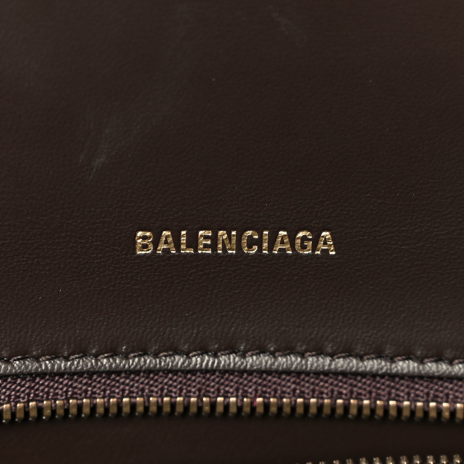 Balenciaga Used Calfskin Small Hourglass Top Handle Bag Brown 6 of 11