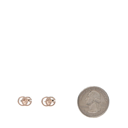 Gucci 18K Rose Gold GG Tissue Stud Earrings 2 of 6