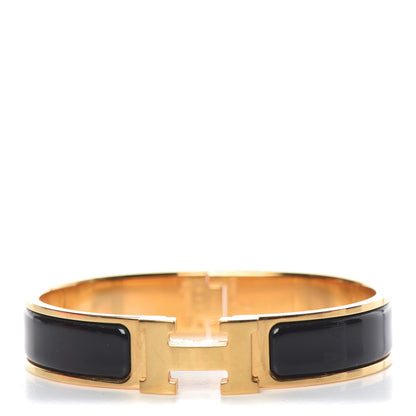 Hermes Enamel Narrow Clic Clac H Bracelet PM Black 1 of 5