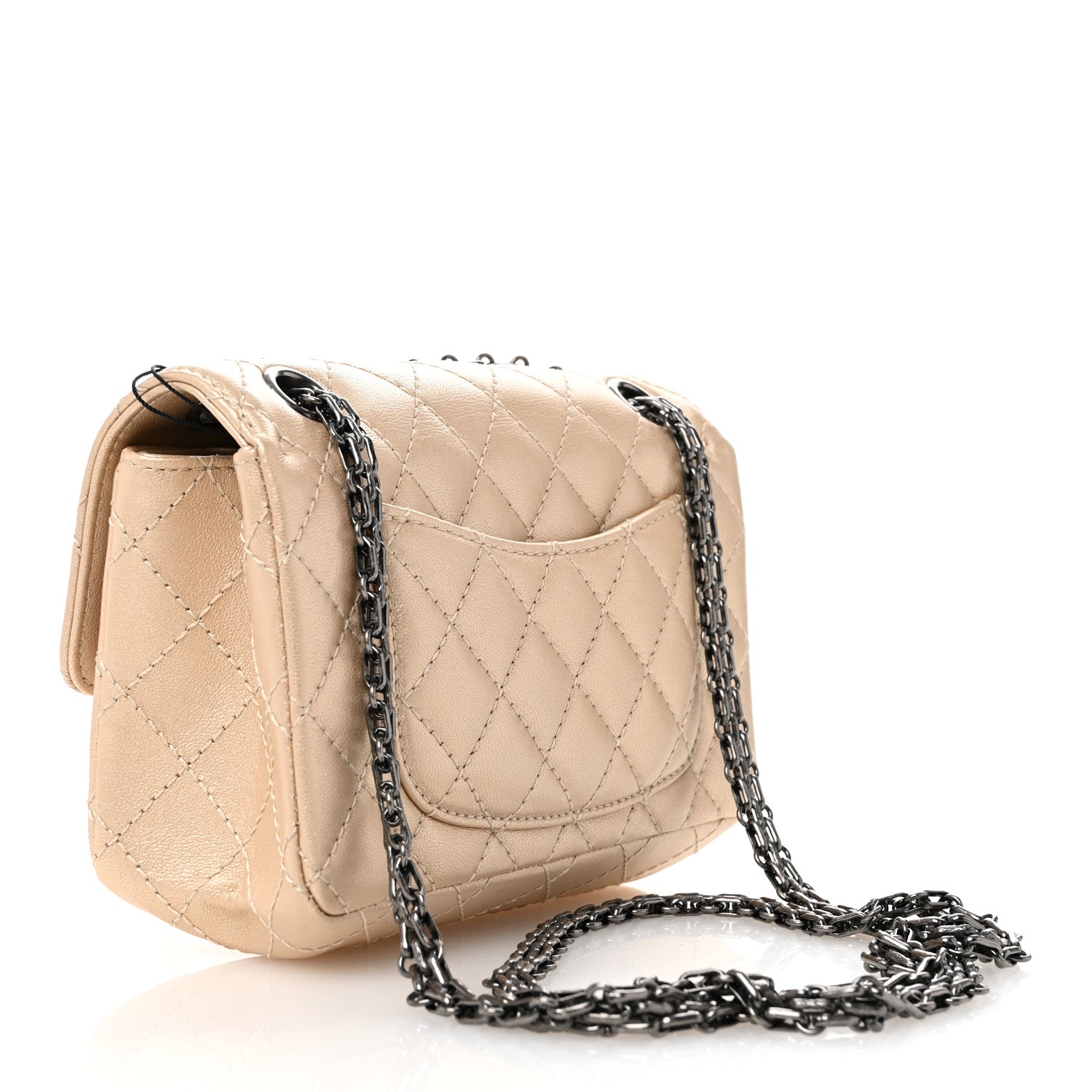 Chanel Metallic Sheepskin Quilted 2.55 Reissue Mini Flap Beige 3 of 11