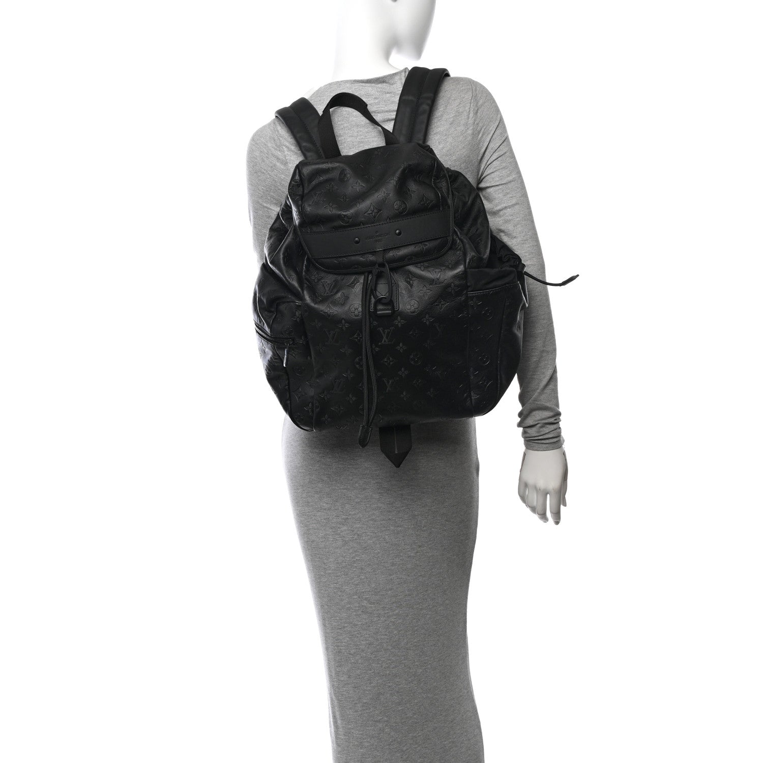 Louis Vuitton Calfskin Monogram Shadow Discovery Backpack Black 2 of 9