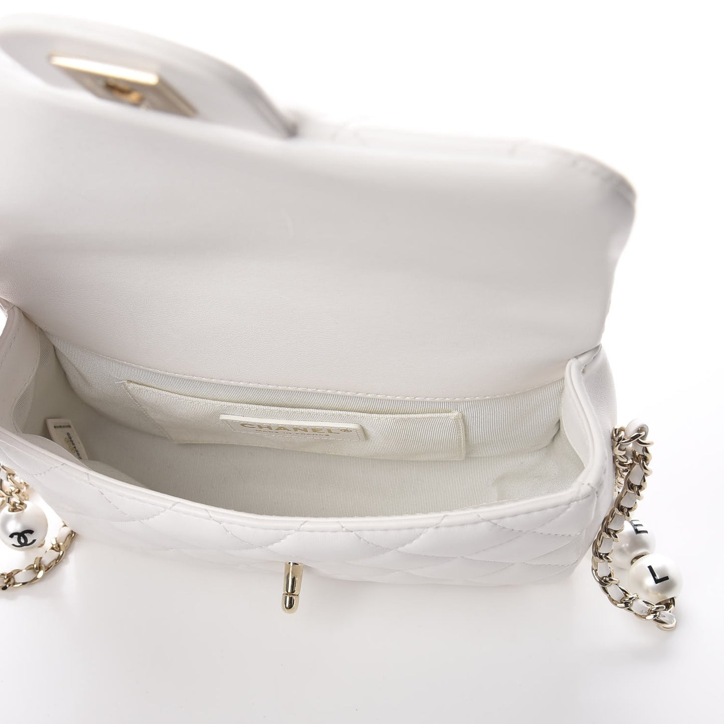 Lambskin Quilted Small My Precious Flap White