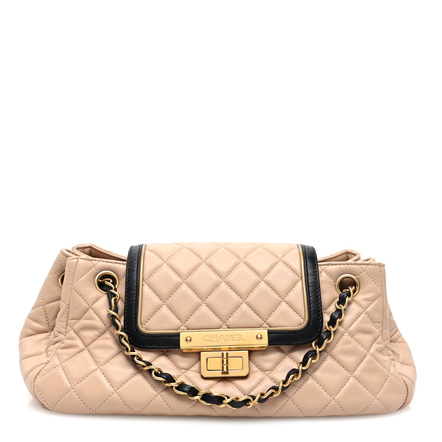 Chanel Lambskin Quilted East West Accordion Flap Beige 1 of 10