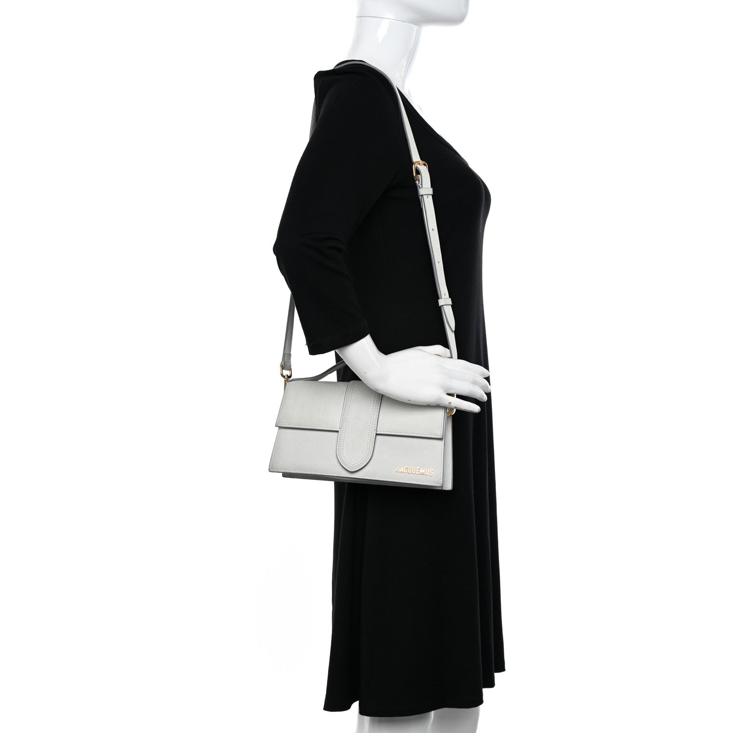 Jacquemus Grained Calfskin Le Grand Bambino Light Grey 2 of 9