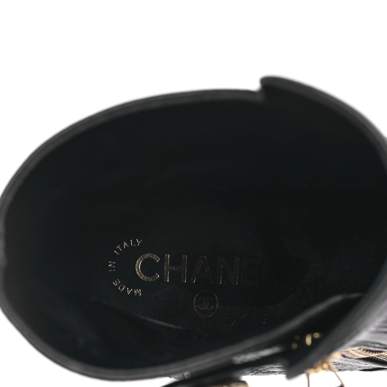 Chanel Lambskin Quilted Pearl CC Cap Toe Short Boots 41 Black 7 of 8