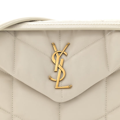 Saint Laurent Lambskin Quilted Small Loulou Puffer Monogram Chain Satchel Crema Soft 8 of 12