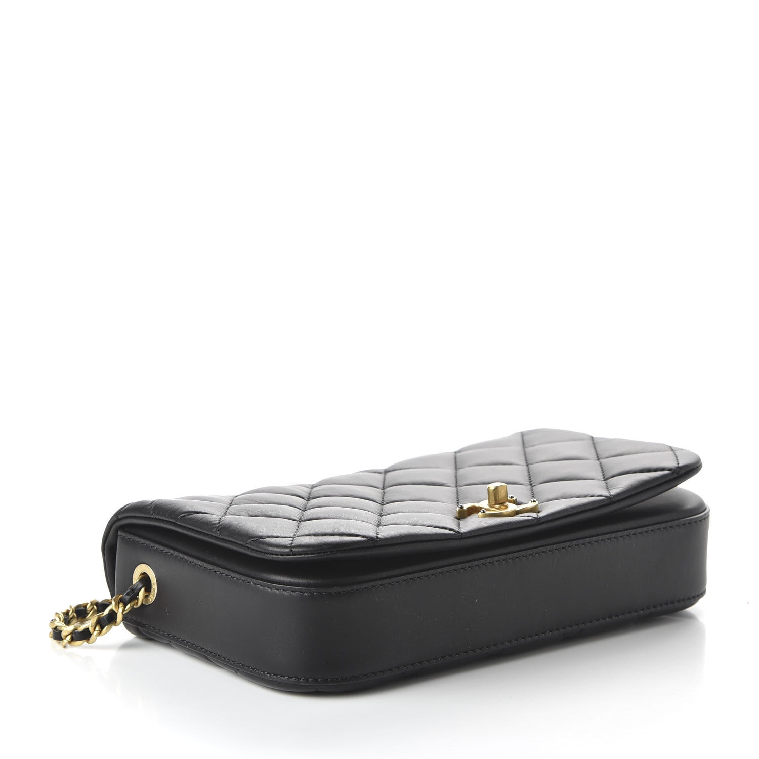 Chanel Calfskin Quilted Nailed CC Flap Bag Black 4 of 10