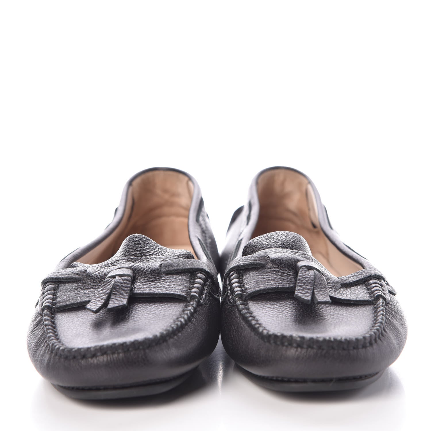 Chanel Calfskin Stitched CC Mocassin Loafers 39.5 Black 2 of 9