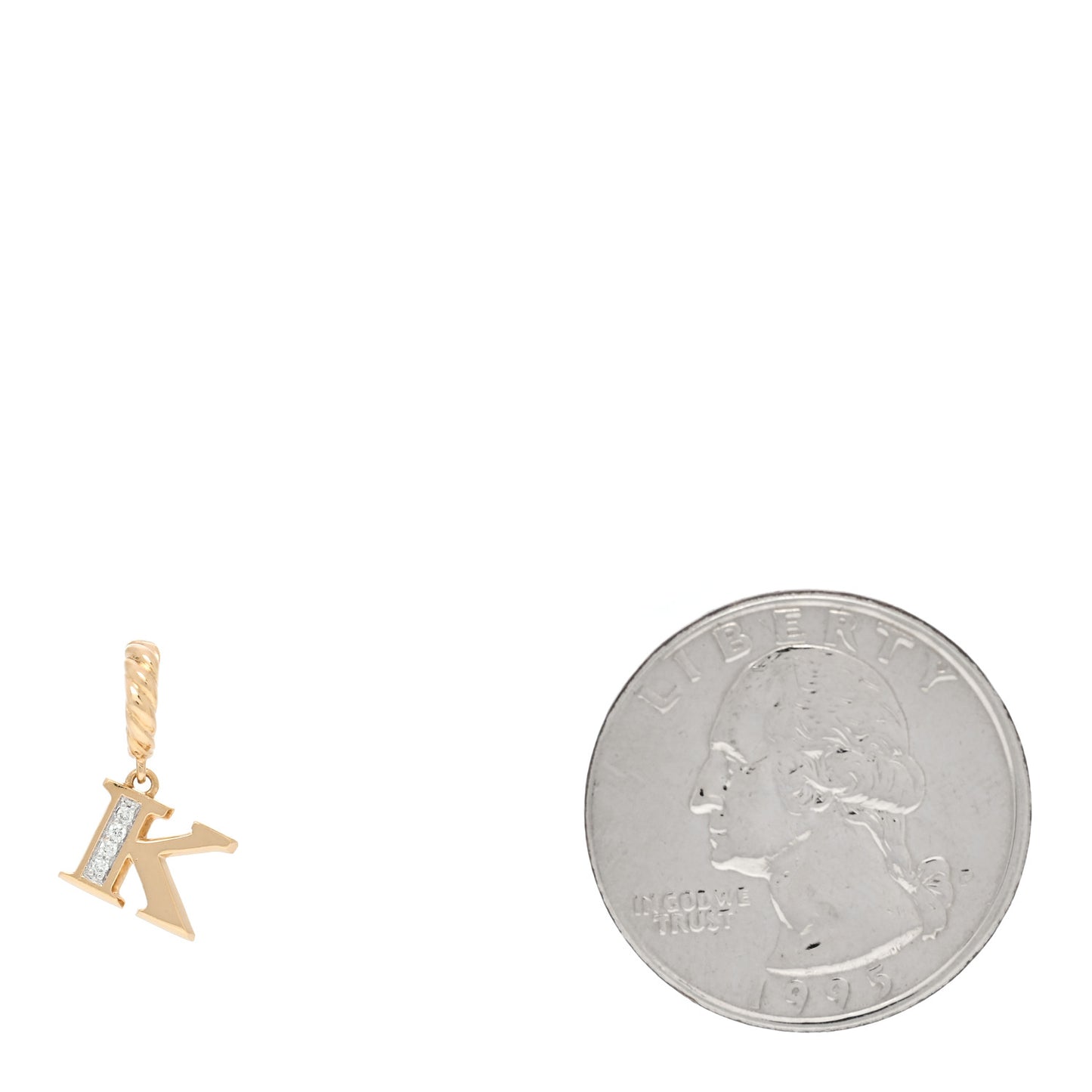 18K Yellow Gold Diamond Pave Initial K Pendant