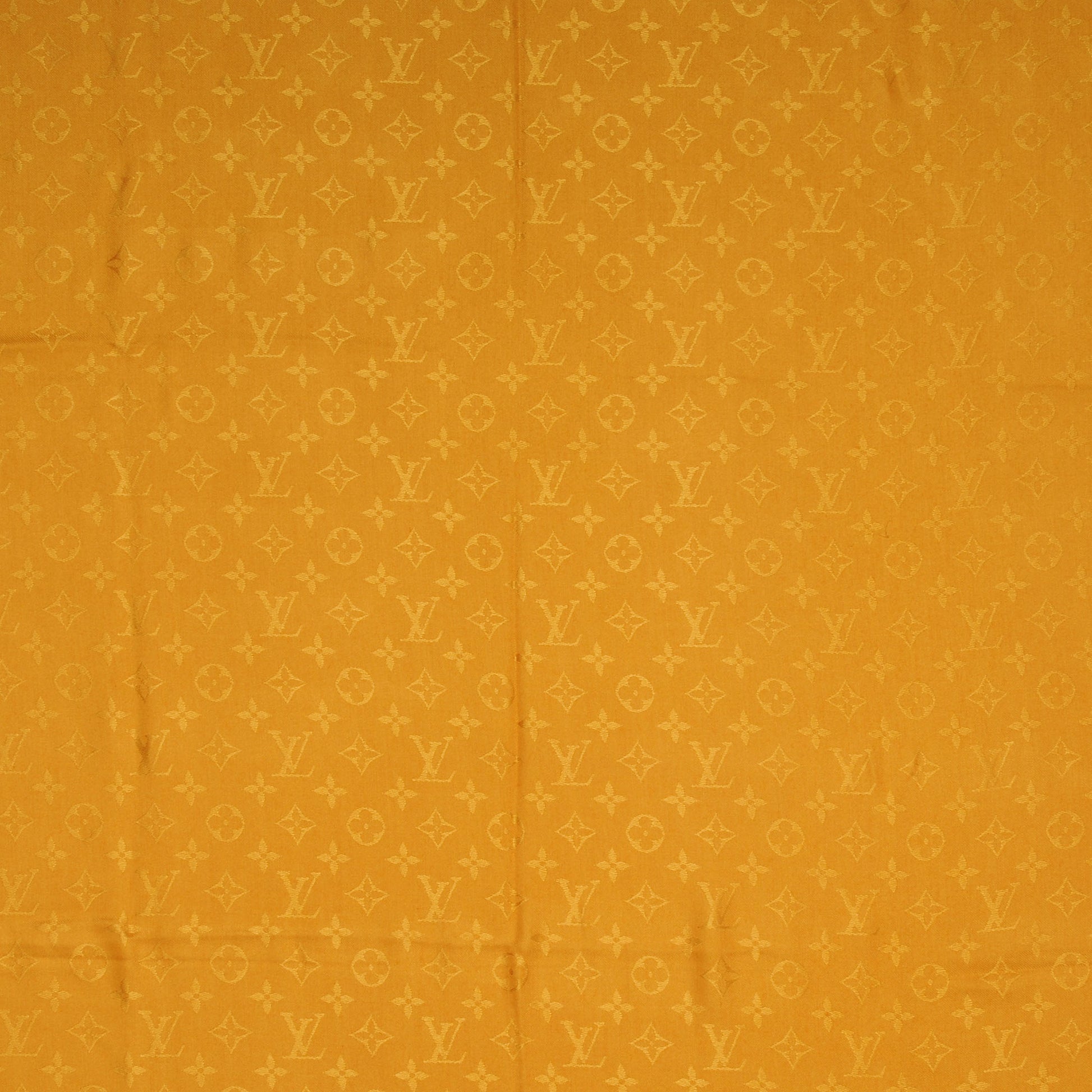 Louis Vuitton Wool Silk Monogram Shawl Safran 4 of 5