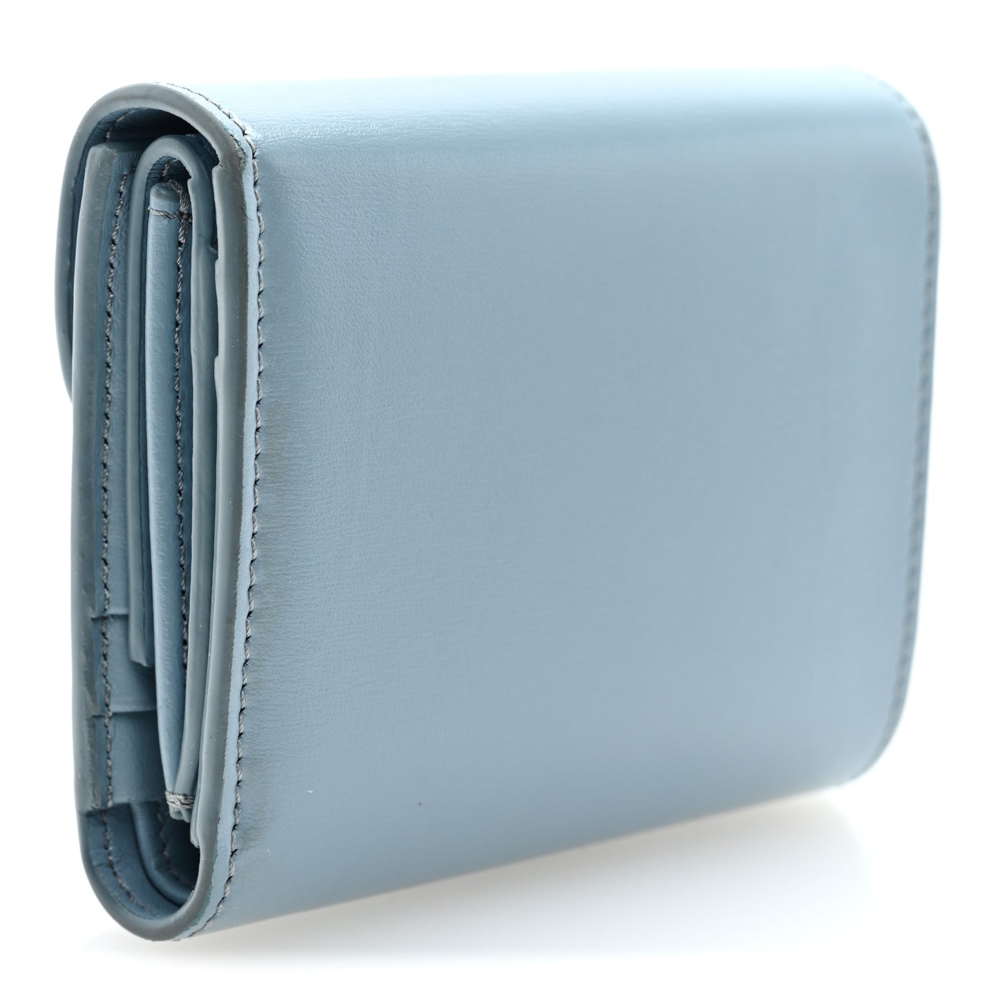 Shiny Calfskin Small Triomphe Wallet California Blue