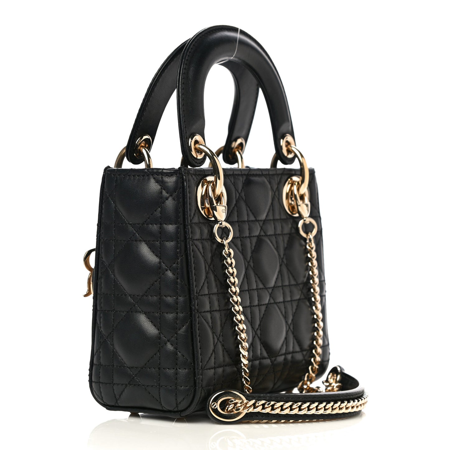 Lambskin Cannage Mini Lady Dior Black