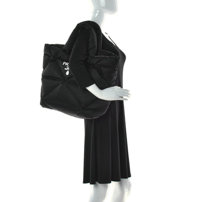 Prada Re-Nylon Triangle Padded Logo Tote Black 2 of 13