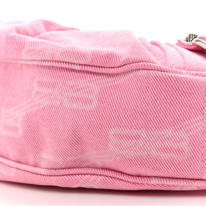 Balenciaga Denim BB Monogram Le Cagole Shoulder Bag XS Pink 9 of 11