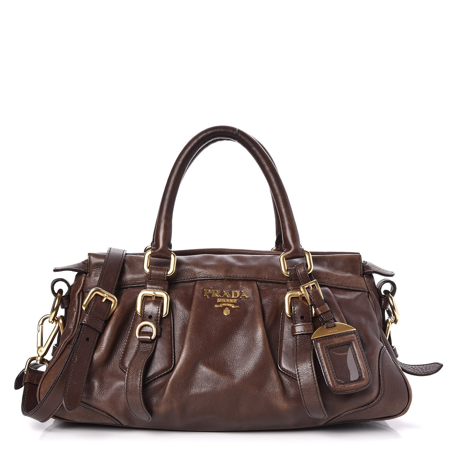 Prada Vitello Soft Shopping Satchel Nocciolo 1 of 10