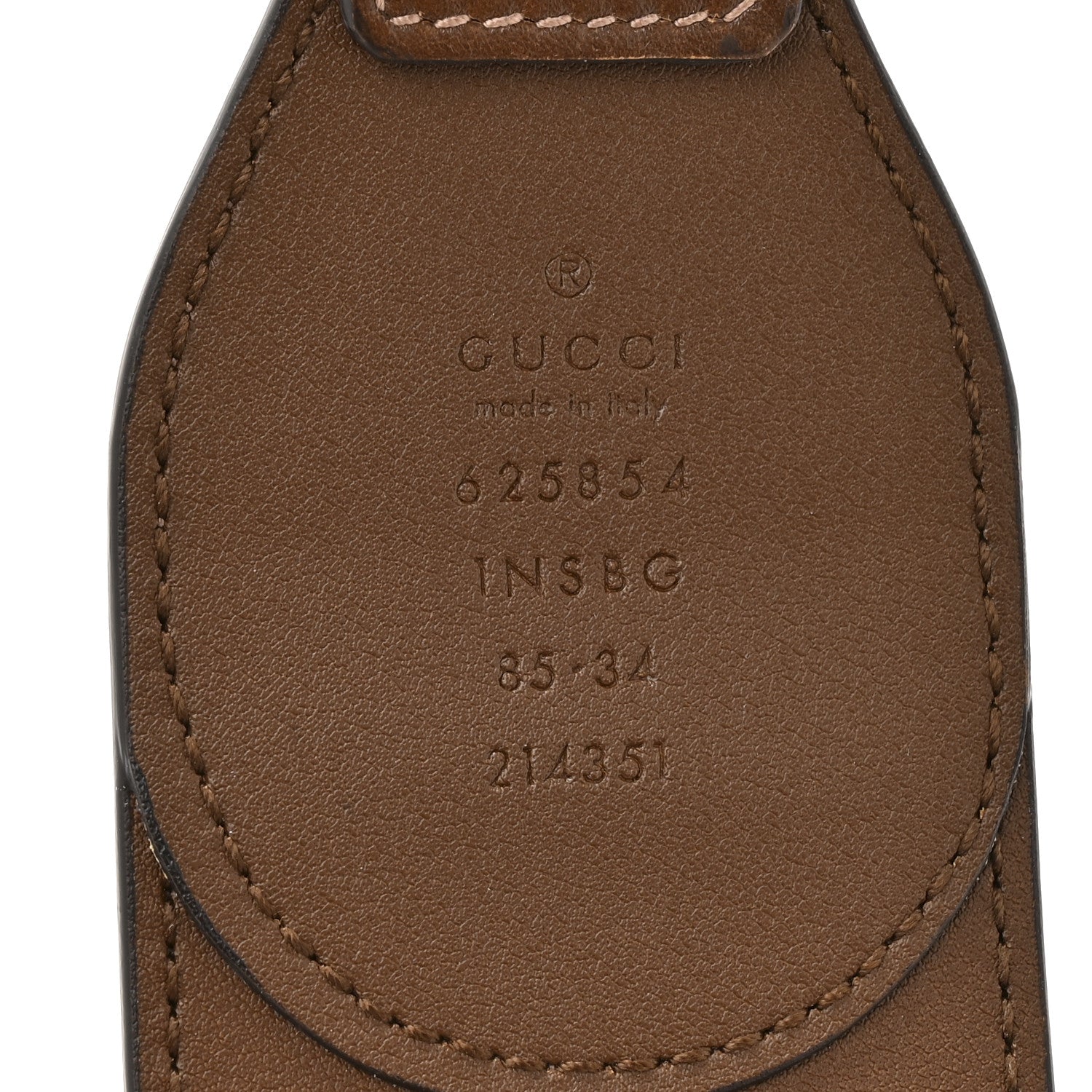 Gucci Efesto Leather GG Supreme Monogram Horsebit 50/25mm Belt 85 34 Brown Sugar Beige Ebony 3 of 3