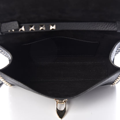 Valentino Garavani Pebbled Calfskin Medium Rockstud Flip Lock Crossbody Bag Black 5 of 8