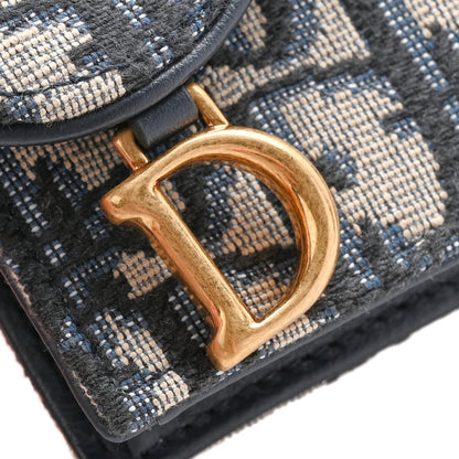 Christian Dior Oblique Saddle Card Holder Blue 8 of 10