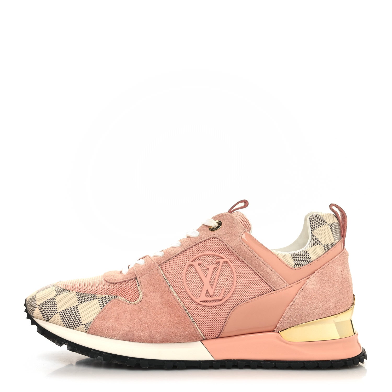 Louis Vuitton Suede Damier Azur Run Away Sneakers 41 Pink 1 of 7