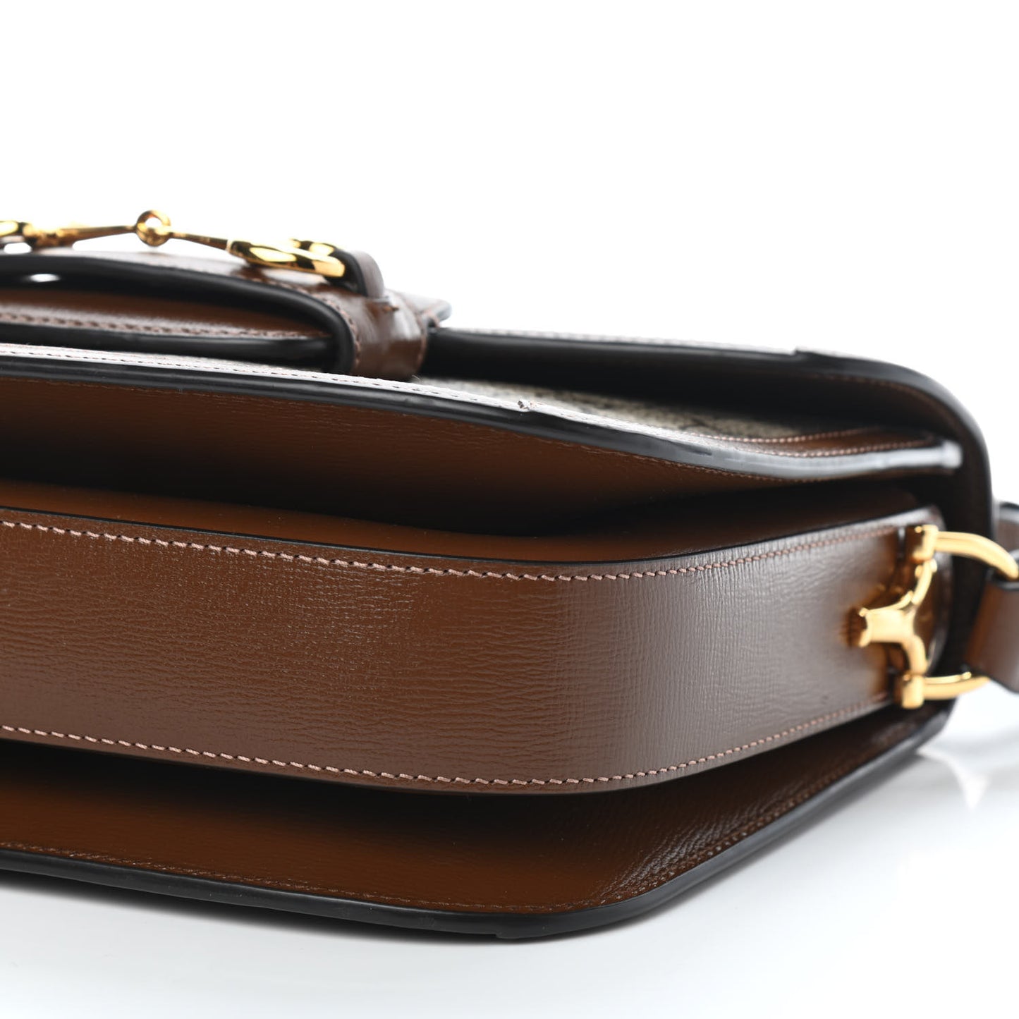 GG Supreme Monogram Horsebit 1955 Shoulder Bag Beige Brown Sugar