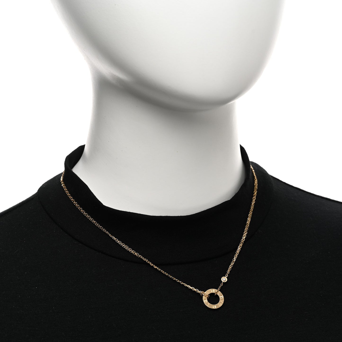 18K Yellow Gold 2 Diamond LOVE Necklace
