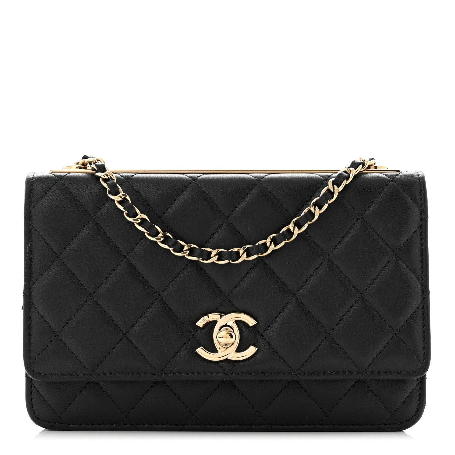 Chanel Lambskin Quilted Trendy CC Wallet On Chain WOC Black 1 of 13