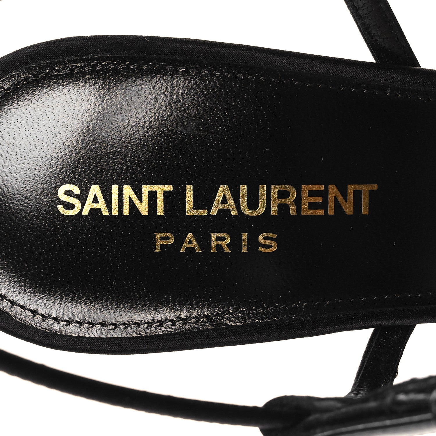 Saint Laurent Crepe Satin Clara 110 Ankle Strap Sandals 40 Black 7 of 8