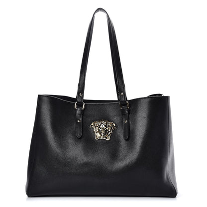 Versace Vitello Medusa Short Handle Tote Black 1 of 14