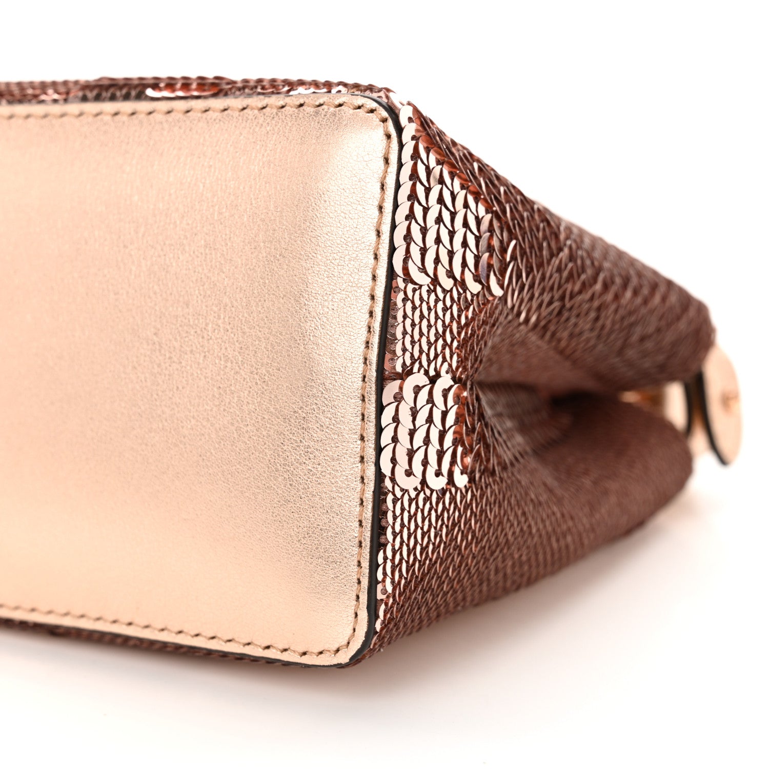 Fendi Sequin Metallic Nappa Pequin XS Peekaboo Iconic Satchel Rame 10 of 11