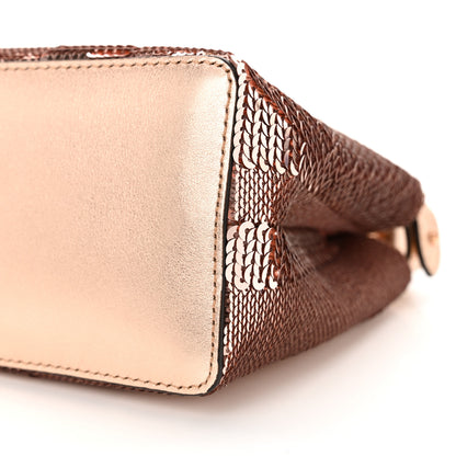 Fendi Sequin Metallic Nappa Pequin XS Peekaboo Iconic Satchel Rame 10 of 11