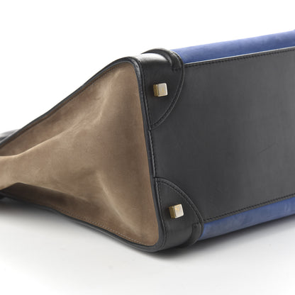 Celine Nubuck Smooth Calfskin Mini Tri-Color Luggage Royal Blue 6 of 10