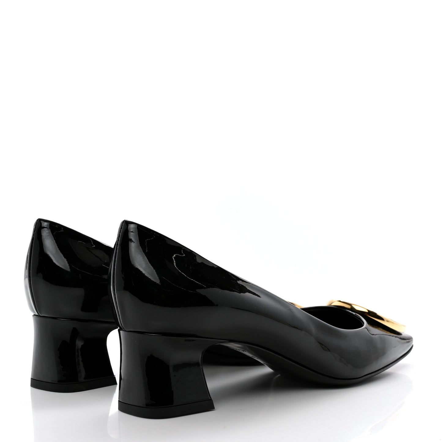 Patent Calfskin Madeleine Pumps 38 Black