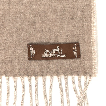 Hermes Cashmere Casaque Zig Zag Muffler Etoupe Ivory 3 of 4