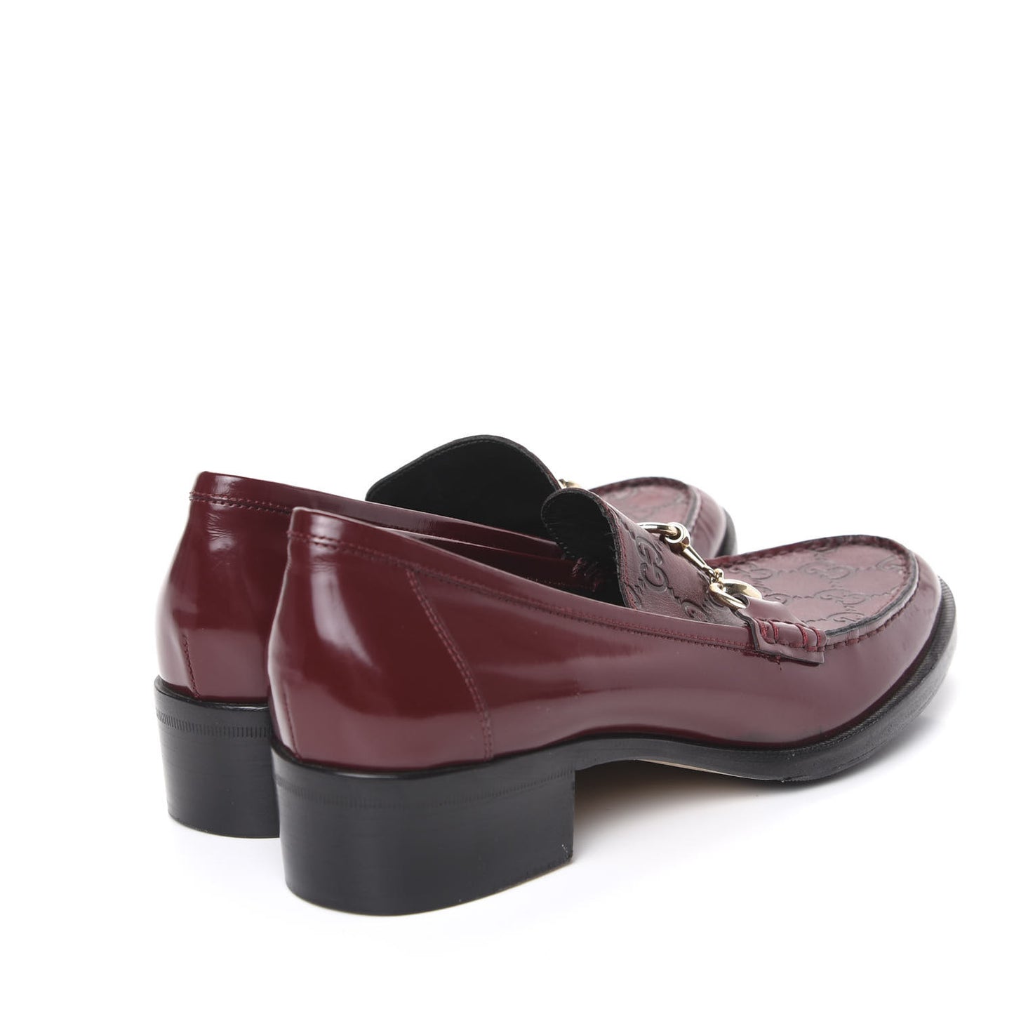 Calfskin Horsebit Guccissima Mens Platform Loafers 7 Burgundy