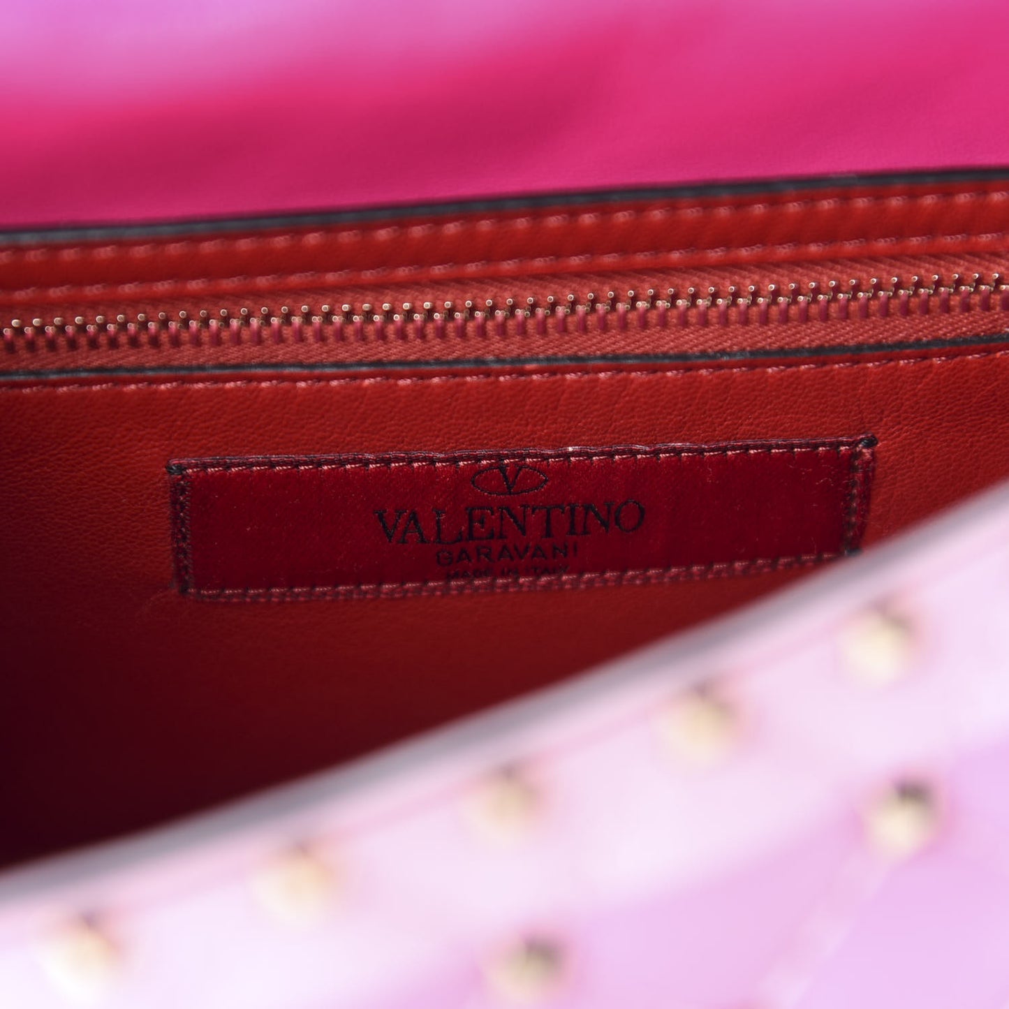 Lambskin Stripe Intarsia Medium Rockstud Spike Shoulder Bag Multicolor