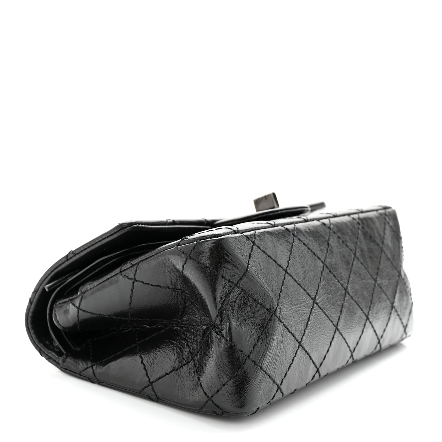 Aged Calfskin Quilted 2.55 Reissue 224 Flap So Black