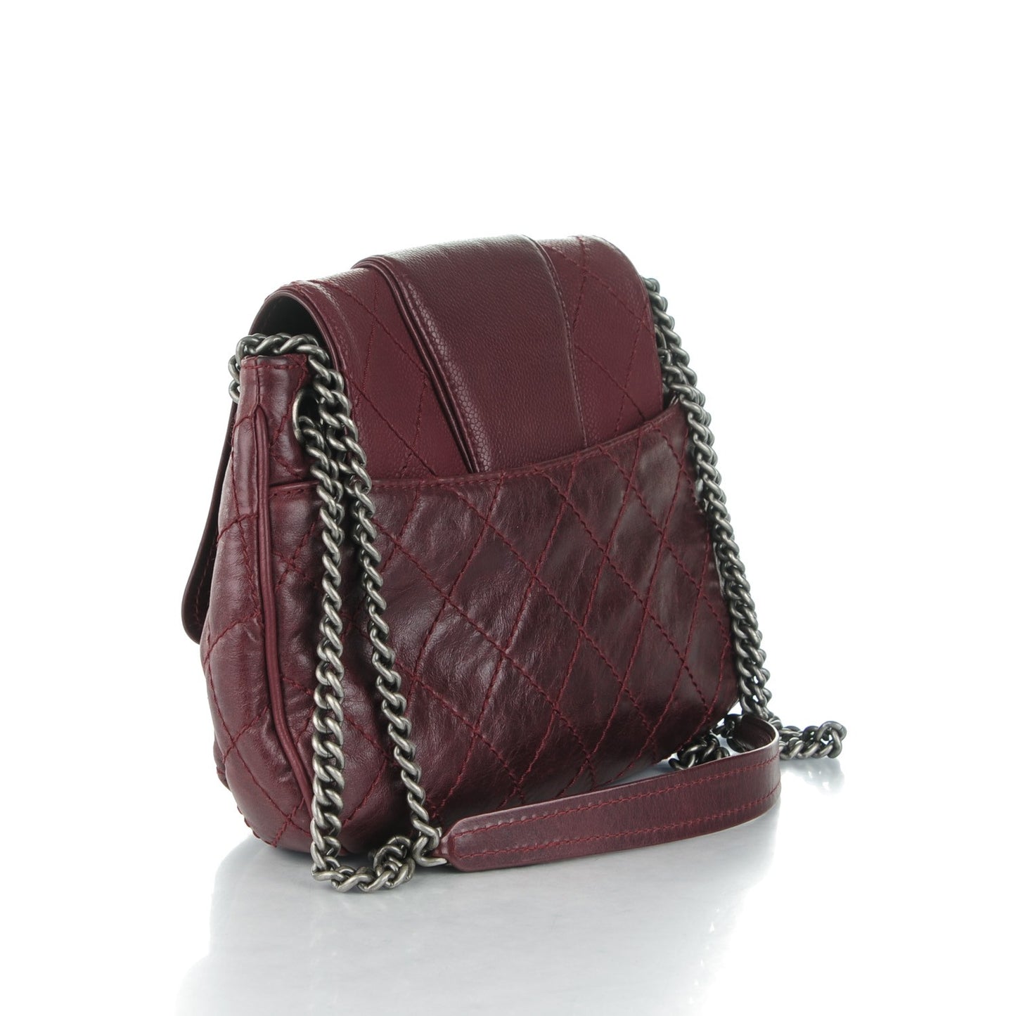 Caviar Aged Calfskin Medium Bubble Graphic Messenger Bag Dark Red