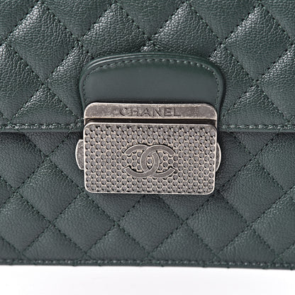 Chanel Goatskin Quilted Small CC University Top Handle Flap Dark Green 10 of 10