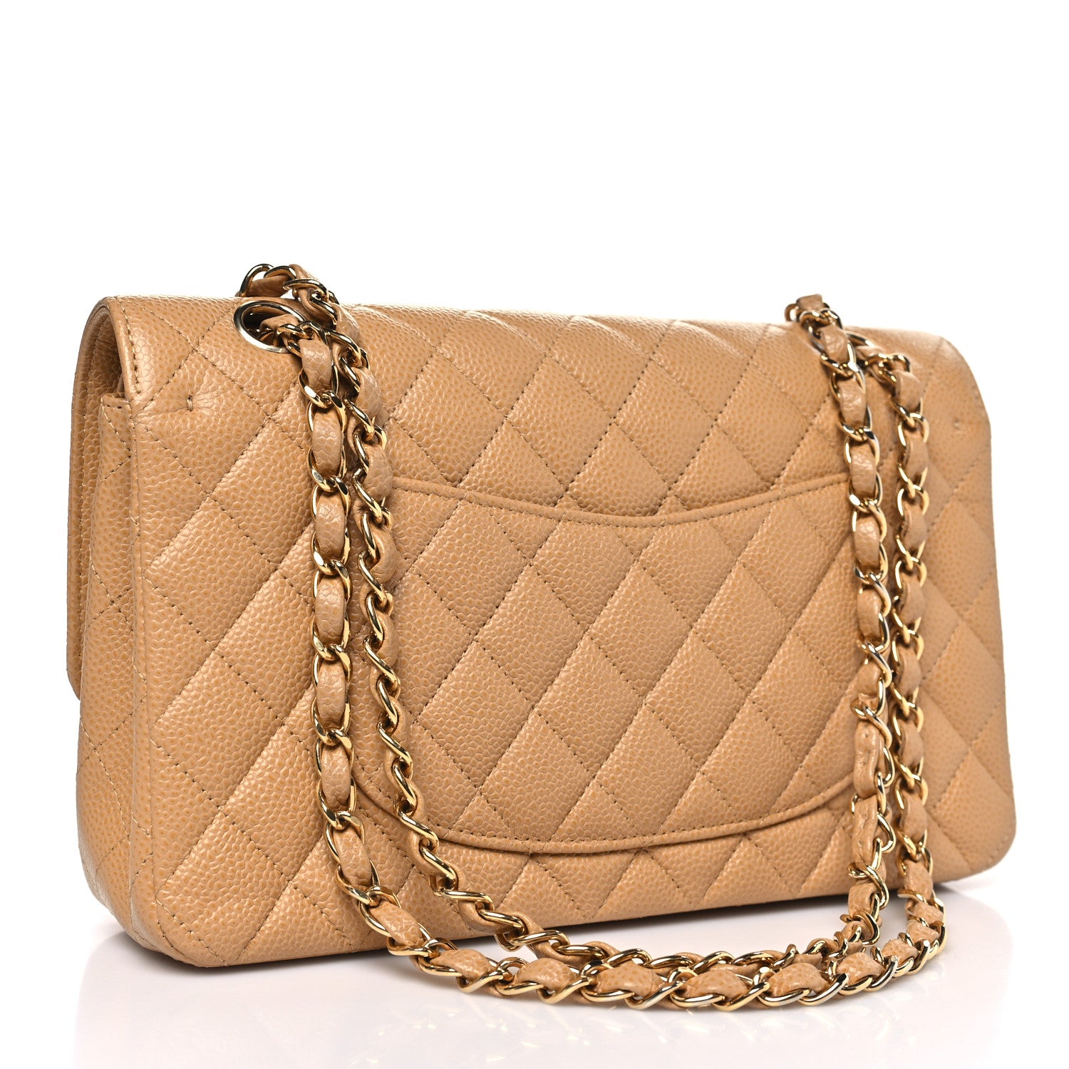 Chanel Caviar Quilted Medium Double Flap Beige 3 of 10
