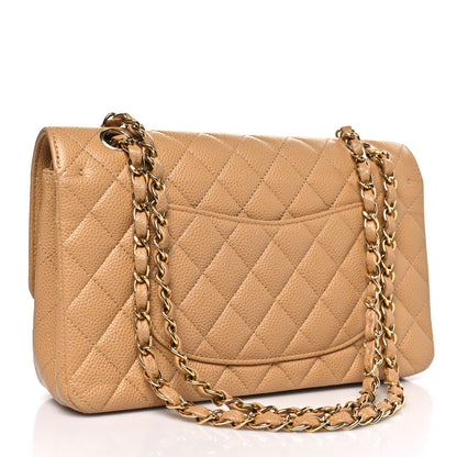 Chanel Caviar Quilted Medium Double Flap Beige 3 of 10